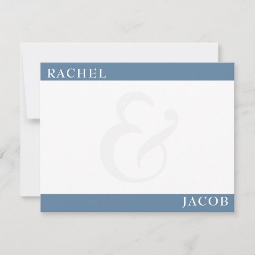 Modern Minimalist Couples Dusty Blue Stationery Note Card