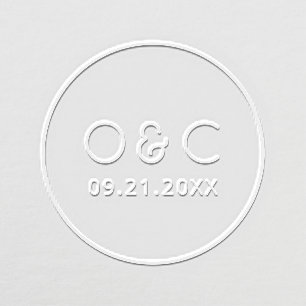Modern minimalist couple's monogram Wedding Embosser