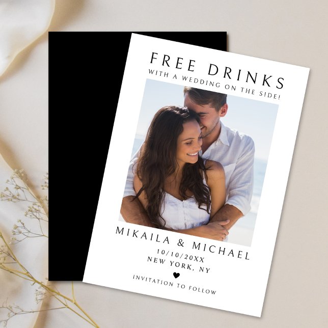 Modern Minimalist Couple's Photo Funny Wedding  Save The Date (Creator Uploaded)