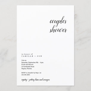 Modern & Minimalist Couple's Shower Invitation