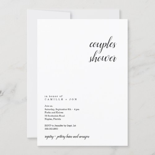 Modern & Minimalist Couple's Shower Invitation - A modern and minimalist design for your Couple's Shower invitations.