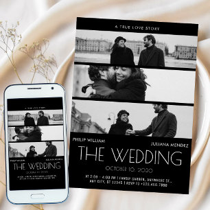 Modern minimalist cover movie poster photo wedding invitation