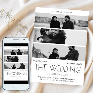 Modern minimalist cover movie poster photo wedding invitation