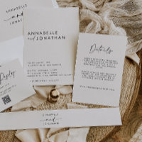 Modern Minimalist Cream & Black Script Wedding 