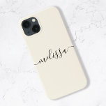Modern Minimalist Cream Signature Script iPhone 13 Case<br><div class="desc">Modern Minimalist Cream Signature Script iPhone Case. Personalize this simple and minimal phone case design with your name or initials.</div>