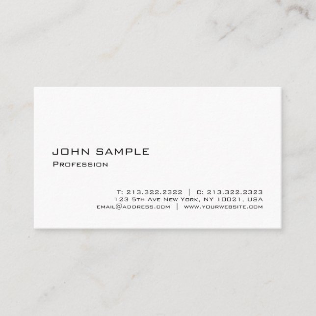 Modern Minimalist Creative Professional Clean Chic Business Card (Front)