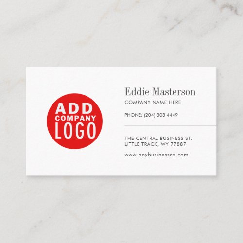 Modern Minimalist Custom Add your Logo Business Card