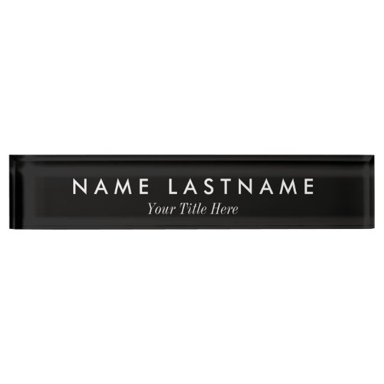 Modern Minimalist Custom Black Desk Nameplate | Zazzle.com