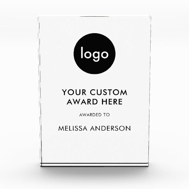 Modern Minimalist Custom Business Logo Acrylic Award (Front)