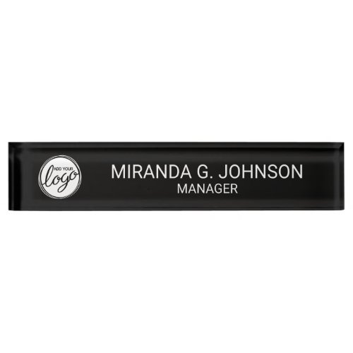Modern Minimalist Custom Business Logo Desk Name Plate
