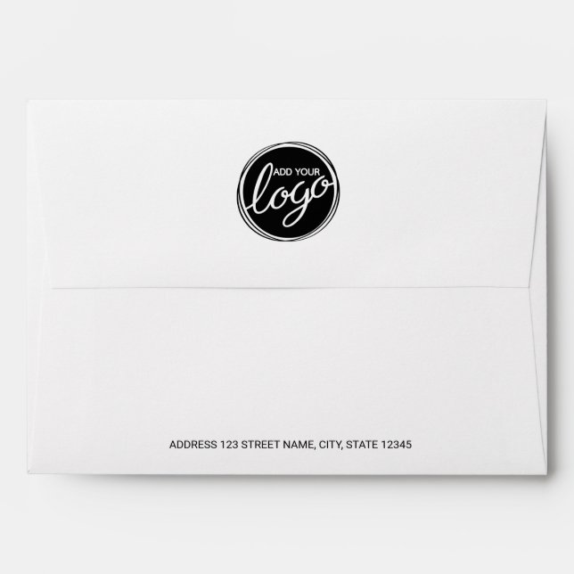 Modern Minimalist Custom Business Logo Envelope (Back (Top Flap))