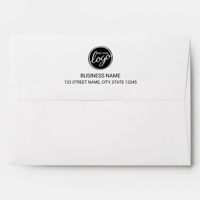 Modern Minimalist Custom Business Logo Envelope (Back (Top Flap))