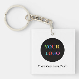 Modern Minimalist Custom Business Logo Keychain