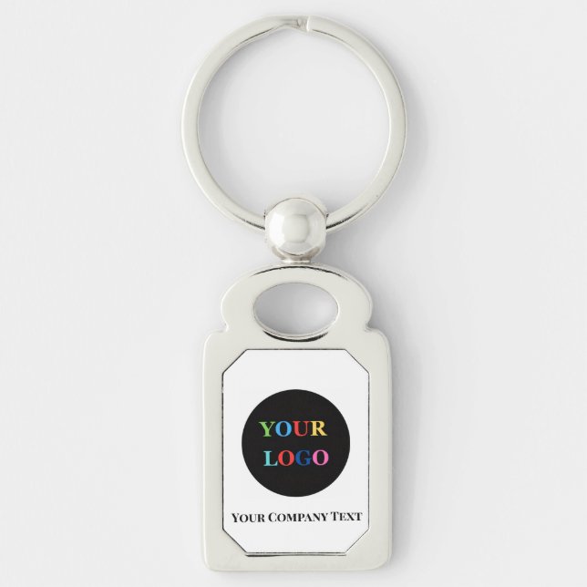 Modern Minimalist Custom Business Logo Keychain (Front)
