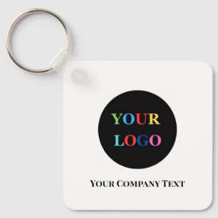 Modern Minimalist Custom Business Logo Keychain