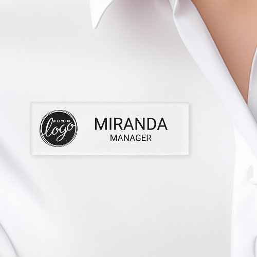 Modern Minimalist Custom Business Logo Name Tag