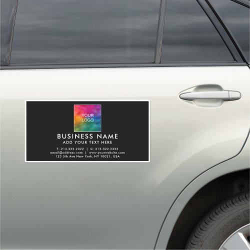 Modern Minimalist Custom Color Business Logo Text Car Magnet