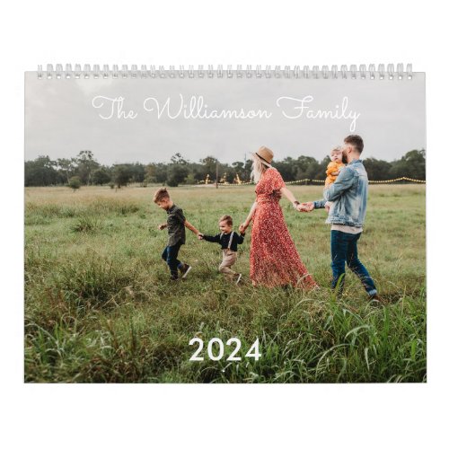 Modern Minimalist Custom Family Photo 2022 Calendar