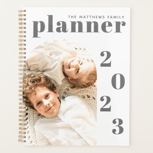 Modern Minimalist Custom Family Photo Calendar Planner