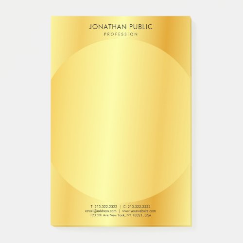 Modern Minimalist Custom Gold Look Elegant Simple Post_it Notes