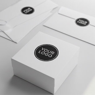Modern Minimalist Custom Logo Business Branding Classic Round Sticker