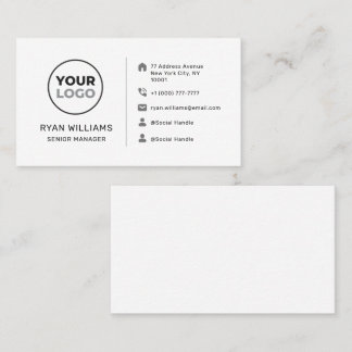 Modern Minimalist Custom Logo Social Media Icons Business Card