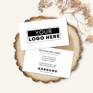 Modern Minimalist Custom Logo Social Media Icons Business Card