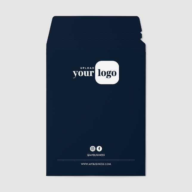 Modern Minimalist Custom Logo & Socials Branded Envelope Mailers (Front)