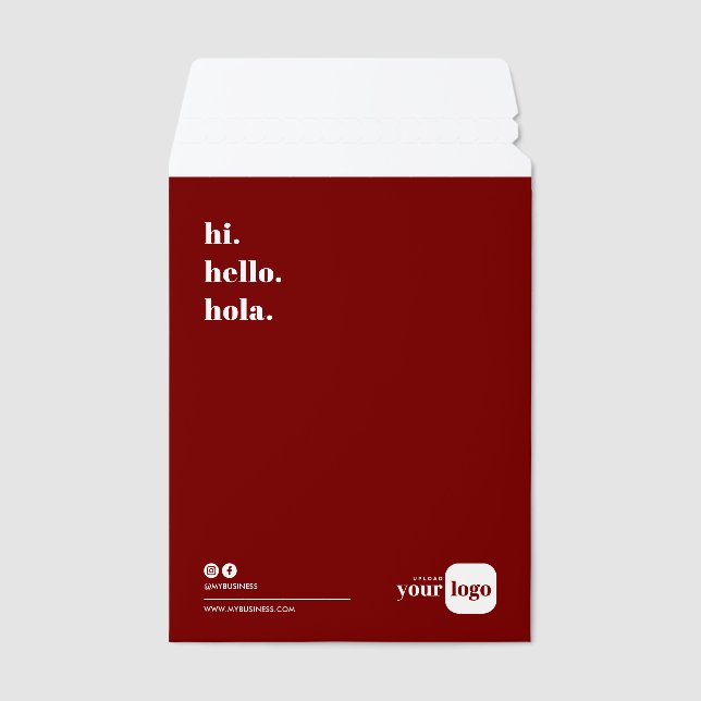 Modern Minimalist Custom Logo & Socials Branded Envelope Mailers (Front)