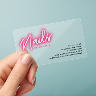 Modern Minimalist Custom Logo & Socials Clear Business Cards