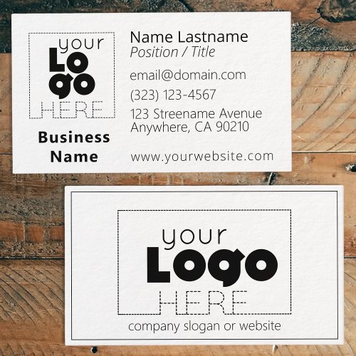 Modern Minimalist Custom Logo White Business Cards