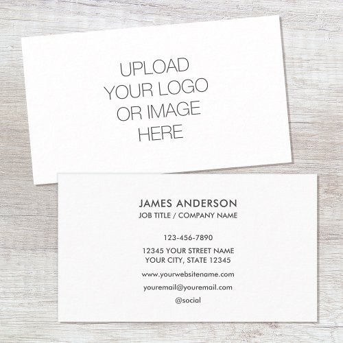 Modern Minimalist Custom Logo White Gray Business Card