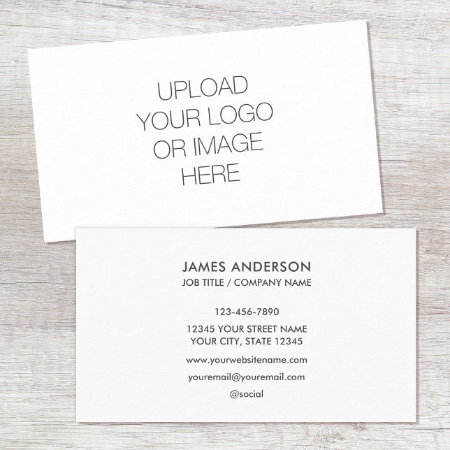 Modern Minimalist Custom Logo White Gray Business Card (Creator Uploaded)