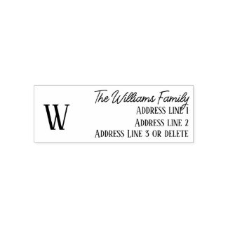 Modern minimalist custom monogram return address 