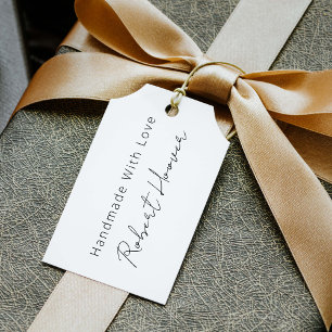 Modern Minimalist Custom Name Handmade With Love Rubber Stamp