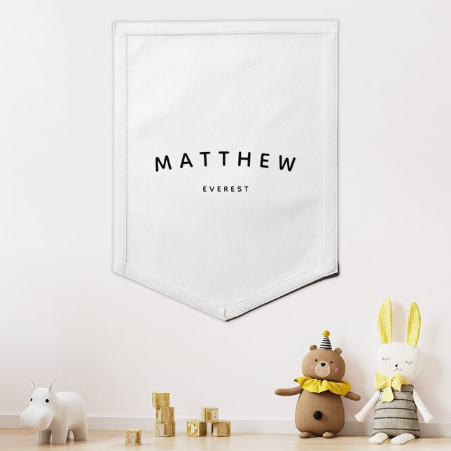Modern Minimalist Custom Name Kids Room  Pennant (Creator Uploaded)