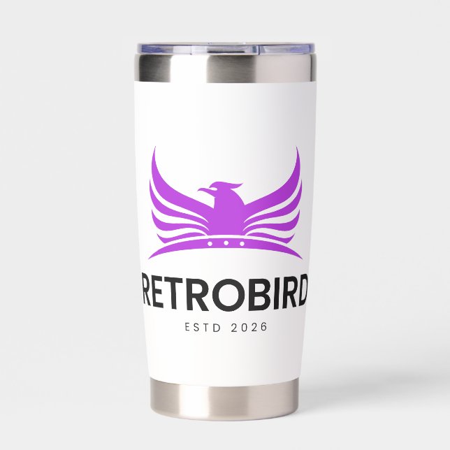 Modern Minimalist Custom Name & Monogram Insulated Tumbler (Front)