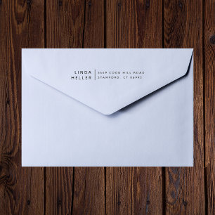 Modern Minimalist Custom Name & Return Address Rubber Stamp