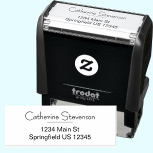 Modern Minimalist Custom Name Return Address Self-inking Stamp