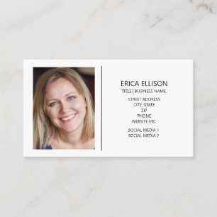 Modern Minimalist Custom Photo Professional Business Card