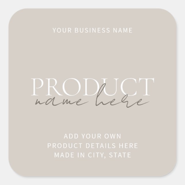 Modern Minimalist Custom Product Labels (Front)