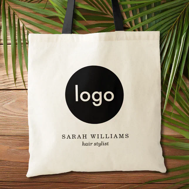 Modern Minimalist Custom Promotional Business Logo Tote Bag | Zazzle