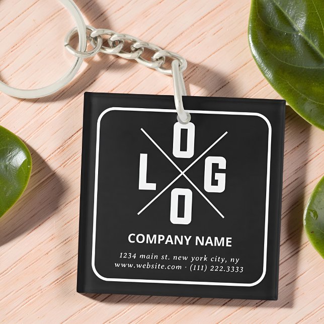 Modern Minimalist Custom QR Code Logo Keychain (Creator Uploaded)