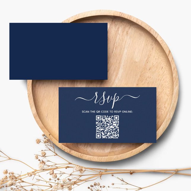 Modern Minimalist Custom QR Code Wedding RSVP Enclosure Card (Creator Uploaded)