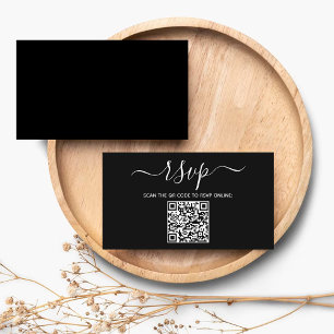 Modern Minimalist Custom QR Code Wedding RSVP Enclosure Card