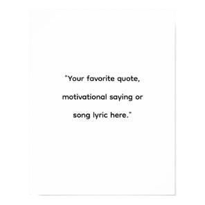 Modern Minimalist Custom Quote Poster