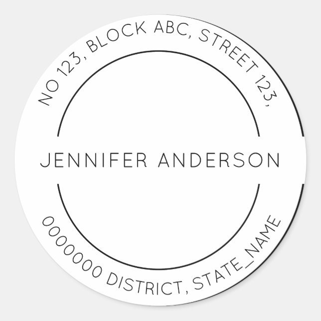Modern Minimalist Custom Return Address Label (Front)