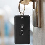 Modern Minimalist Custom Text Black Keychain<br><div class="desc">Simple Black Keychain with white text in a sans serif font.  Text can be customized on both sides.  Stay organized with custom keychains for office and home.  Ideal to label keychains for summer cabins,  boat,  storage shed,  business,  etc.</div>