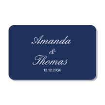 Modern Minimalist Custom Wedding Names navy blue