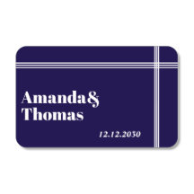 Modern Minimalist Custom Wedding Names navy blue